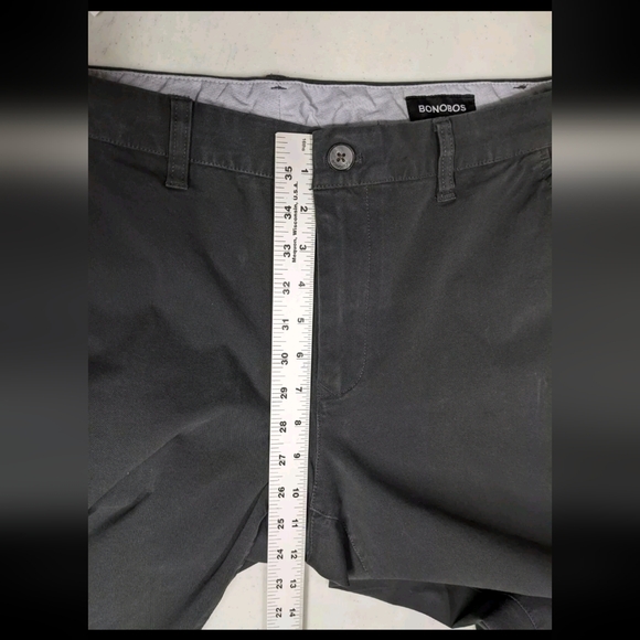 Bonobos Slim Straight Leg Pants 33x32 Gray Weekend Casual Chino - Picture 9 of 11